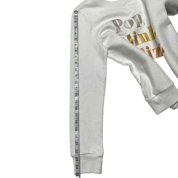 1901 Sweatshirt White New Years Glitter Pop Clink Fizz Silver Gold Bronze Small - Picture 5 of 10